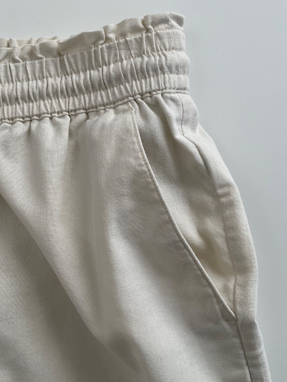 J.Crew Linen Blend Wide Leg Drawstring Pants Sz S Off White Boho Chic Coastal - Picture 7 of 11